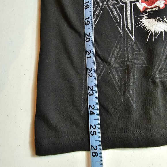 Def Leppard Womens Size S Rock Band Graphic Tee Logo Leopard Black Short Sleeve - Picture 9 of 9